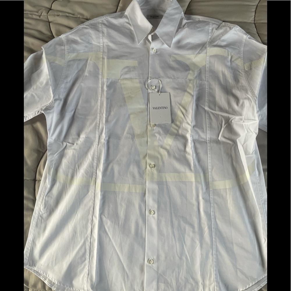 Valentino Mens VLOGO Deconstructed Oversized Shirt